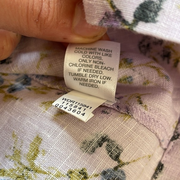 J. Jill Love Linen purple floral linen sleeveless dress large - Picture 4 of 10